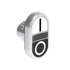 LOVATO ELECTRIC - Bouton poussoir double touche indicat lum. blanc affleurant, IMP blanc-noir I-0
