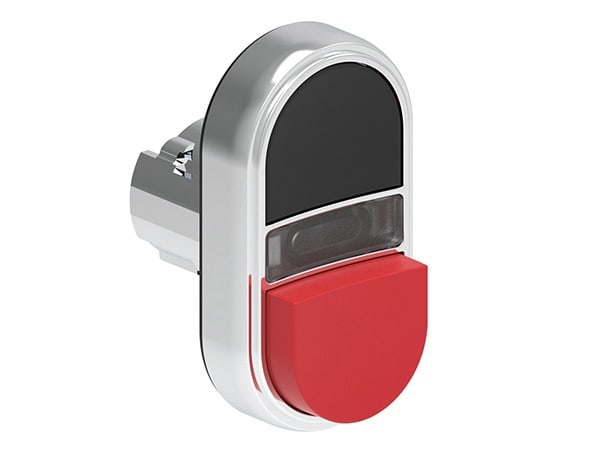 LOVATO ELECTRIC - Bouton poussoir double touche indicat lum. blanc 1 affleurant + 1 depassant