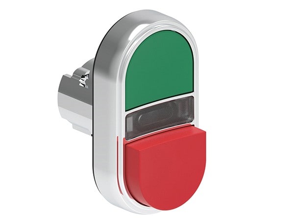 LOVATO ELECTRIC - Bouton poussoir double touche indicat lum. blanc 1 affleurant + 1 depassant