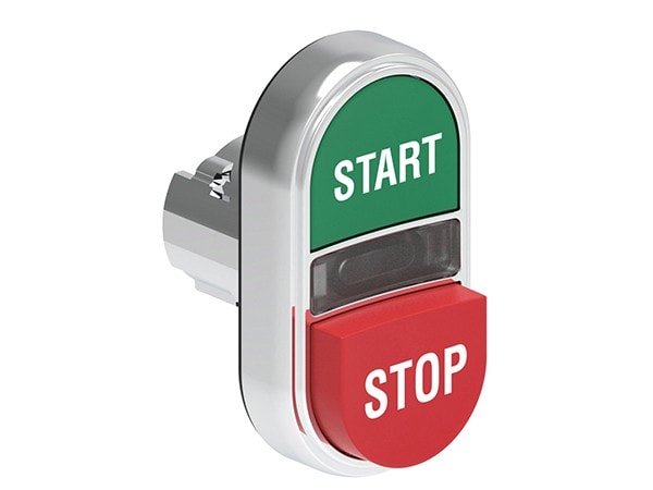 LOVATO ELECTRIC - Bouton poussoir double touche indicat lum. blanc 1 affleurant + 1 depassant
