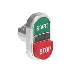 LOVATO ELECTRIC - Bouton poussoir double touche indicat lum. blanc 1 affleurant + 1 depassant