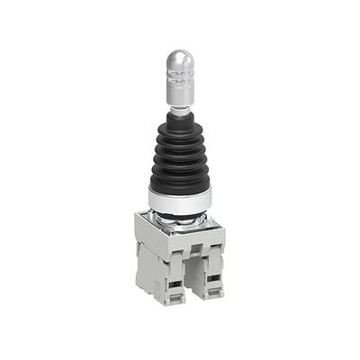 LOVATO ELECTRIC - Joystick Ø22mm PLAT. MÉT, sans verrouil. mecan. + contact aux., instab., 2 NO