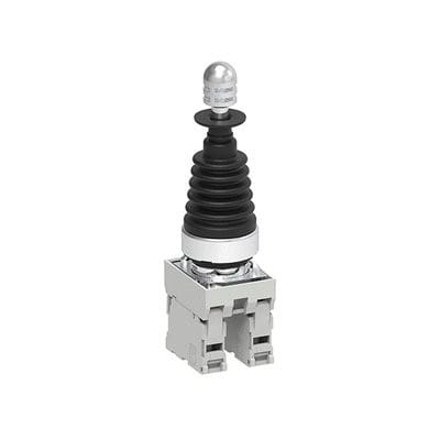 LOVATO ELECTRIC - Joystick Ø22mm PLAT. MÉT, avec verrouil. Mécanique + contact aux., stable, 2 NO