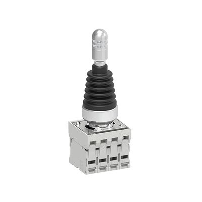 LOVATO ELECTRIC - Joystick Ø22mm PLAT. MÉT, sans verrouil. mecan. avec contact aux., instab., 4 NO