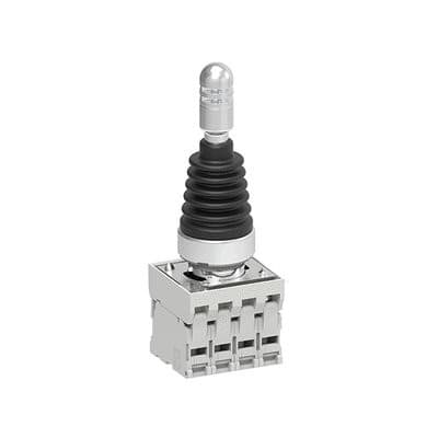 LOVATO ELECTRIC - Joystick Ø22mm PLAT. MÉT, sans verrouil. mecan. avec contact aux., instab., 4 NO