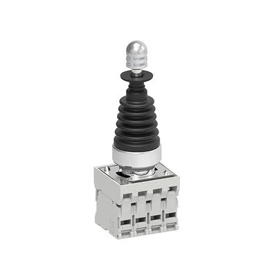 LOVATO ELECTRIC - Joystick Ø22mm PLAT. MÉT, avec verrouil. mecan. avec contact aux., instab., 4 NO