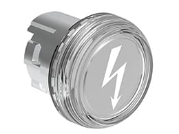 LOVATO ELECTRIC - Tete de voyant PLAT. Ø22mm MÉT transp. + symb. "PRESENCE TENSION"