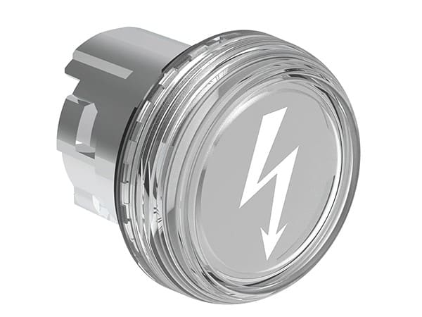 LOVATO ELECTRIC - Tete de voyant PLAT. Ø22mm MÉT transp. + symb. "PRESENCE TENSION"