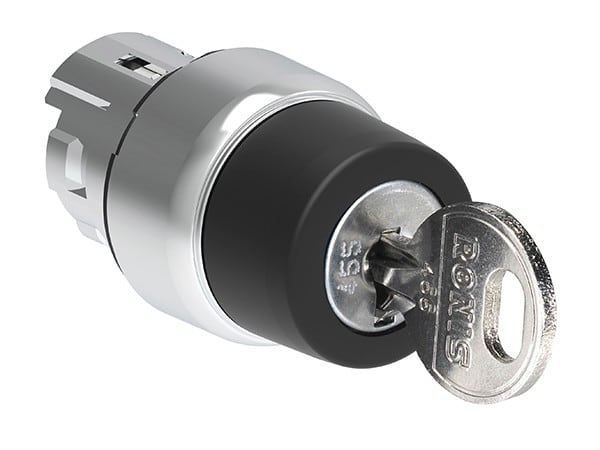LOVATO ELECTRIC - Commutateur a cle série Platinum Ø22mm métal, 2 positions, 0 < 1 CLE 421E