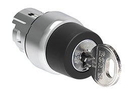 LOVATO ELECTRIC - Commutateur a cle PLAT. Ø22mm métal, 3 poss, 1 - 0 < 2 CLE 520E retrait Pos 0