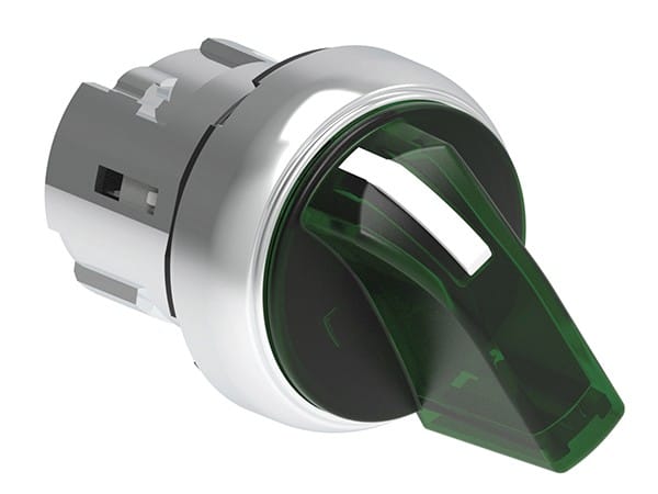 LOVATO ELECTRIC - Commutateur lumineux série Platinum Ø22mm métal, 2 positions, 0 < 1 vert