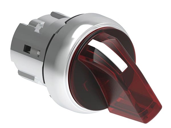 LOVATO ELECTRIC - Commutateur lumineux série Platinum Ø22mm métal, 2 positions, 0 - 1 rouge