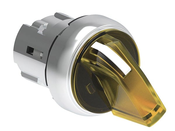 LOVATO ELECTRIC - Commutateur lumineux série Platinum Ø22mm métal, 2 positions, 0 < 1 jaune