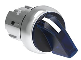 LOVATO ELECTRIC - Commutateur lumineux série Platinum Ø22mm métal, 2 positions, 0 < 1 bleu