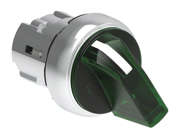 LOVATO ELECTRIC - Commutateur lumineux série Platinum Ø22mm métal, 3 positions, 1 - 0 - 2 vert