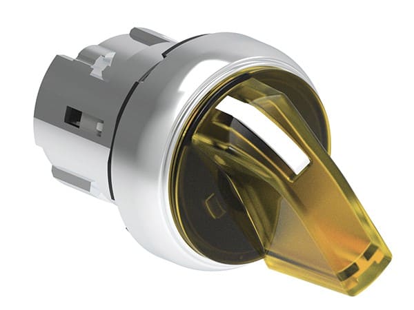 LOVATO ELECTRIC - Commutateur lumineux série Platinum Ø22mm métal, 3 positions, 1 > 0 - 2 jaune