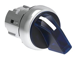 LOVATO ELECTRIC - Commutateur lumineux série Platinum Ø22mm métal, 3 positions, 1 > 0 - 2 bleu