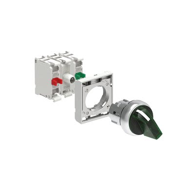 LOVATO ELECTRIC - KIT Commutateur-sélecteur vert/éclairé LED blanc 12-30VAC/DC, 3 pos 1-0-2