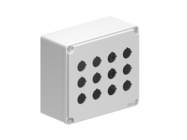 LOVATO ELECTRIC - Boîtiers en métal GRIS à trous Ø22mm pour 12 têtes (4x3)
