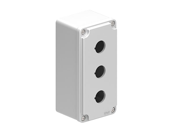 LOVATO ELECTRIC - Boîtiers en métal GRIS à trous Ø22mm pour 3 têtes