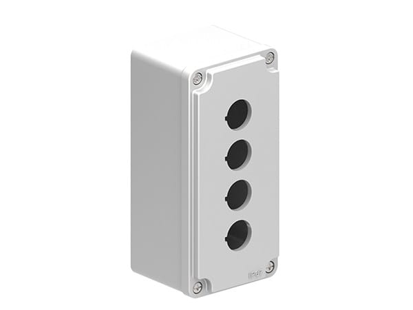 LOVATO ELECTRIC - Boîtiers en métal GRIS à trous Ø22mm pour 4 têtes