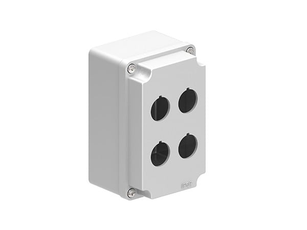 LOVATO ELECTRIC - Boîtiers en métal GRIS à trous Ø22mm pour 4 têtes (2x2)