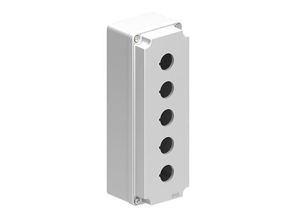 LOVATO ELECTRIC - Boîtiers en métal GRIS à trous Ø22mm pour 5 têtes