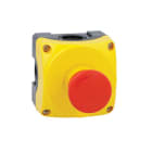 LOVATO ELECTRIC - Boite a bouton jaune LPZP1A5 complete + coup-de-poing tourner x déverouiller