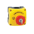 LOVATO ELECTRIC - Boite a bouton jau. +coup-de-poing a cle 1NC+disq. "EMERGENCY/STOP".