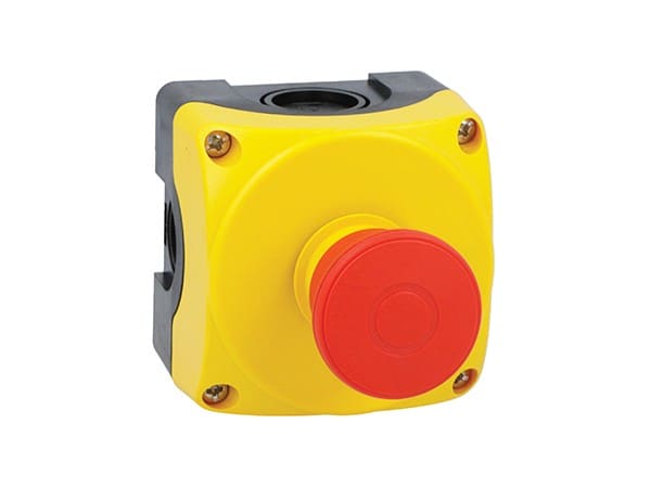 LOVATO ELECTRIC - Boite a bouton jaune LPZP1A5 complete + coup-de-poing tirer