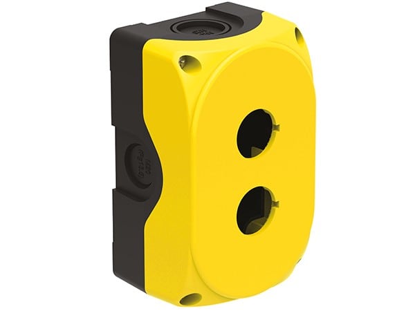LOVATO ELECTRIC - Boîtiers en plastique JAUNE Série Platinum vide pour 2 boutons Ø22mm