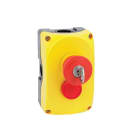 LOVATO ELECTRIC - Boite a bouton jaune LPZP2A5 complete + coup-de-poing tourner
