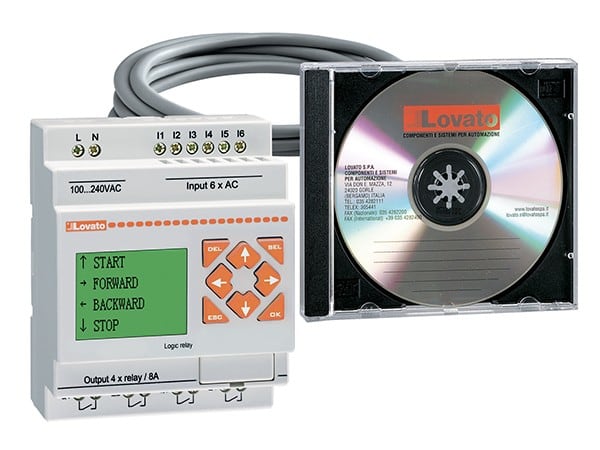 LOVATO ELECTRIC - KIT Micro PLC, composé de 1 module LRD10RA240 + logiciel LRXSW + câble LRXC03