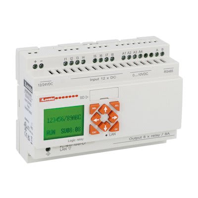 LOVATO ELECTRIC - Micro PLC, modules de base, 12x In / 8x Out, 12-24VDC, Ethernet