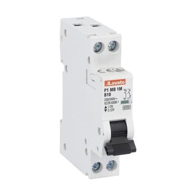 LOVATO ELECTRIC - DISJONCTEUR MODULAIRE magnetotermique 1 MOD 6kA 1P+N B 16A