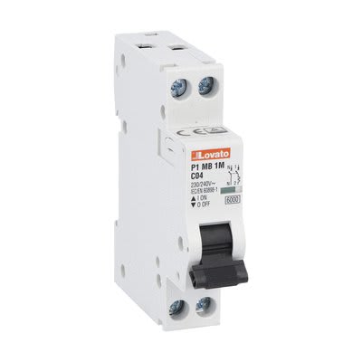 LOVATO ELECTRIC - DISJONCTEUR MODULAIRE magnetotermique 1 MOD 6kA 1P+N C 20A