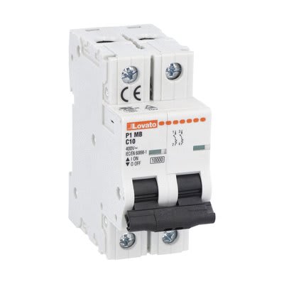 LOVATO ELECTRIC - DISJONCTEUR MODULAIRE magnetotermique 2 MOD 2P C 10A 10kA