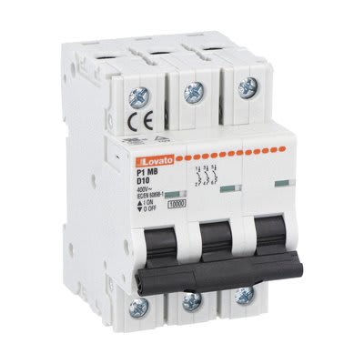 LOVATO ELECTRIC - DISJONCTEUR MODULAIRE magnetotermique 3P D 20A 10kA