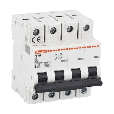LOVATO ELECTRIC - DISJONCTEUR MODULAIRE magnetotermique 4P D 20A 10kA