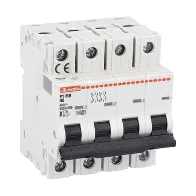 LOVATO ELECTRIC - DISJONCTEUR MODULAIRE magnetotermique 4P D 4A 10kA