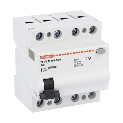 LOVATO ELECTRIC - Interrupteur différentiel, 4 modules, 4P - type AC, 40A, 300mA