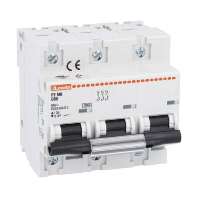 LOVATO ELECTRIC - DISJONCTEUR MODULAIRE magnetotermique 3P D 80A 10kA