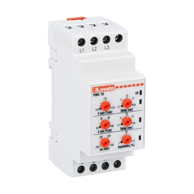 LOVATO ELECTRIC - Rel. de mesure/contrôle de U, décle.ret. 3L asym, abs./ord. des ph, 208-240VAC