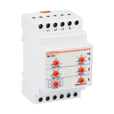 LOVATO ELECTRIC - Rel. de mesure/contrôle de U, décle.ret. 3L+N, abs./ord. des ph, 600VAC