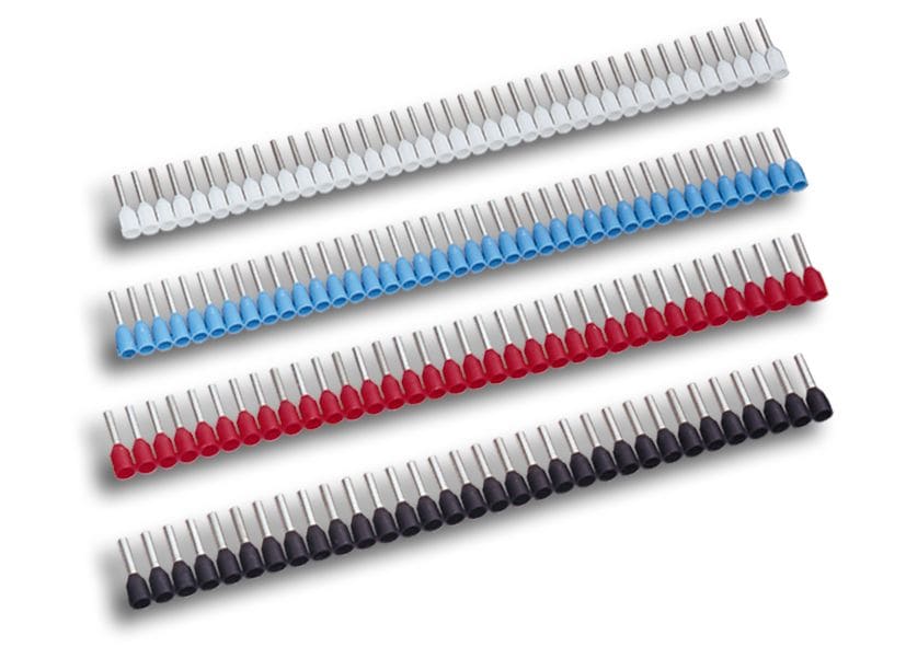 MECATRACTION - EMBOUT DE CABLAGE EN BANDE ROUGE 1MM² LONGUEUR 8MM NFC63023