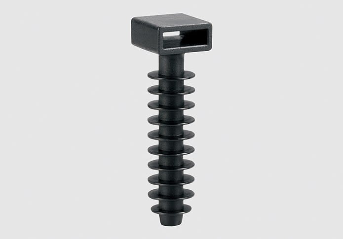 MECATRACTION - Embase à cheville à frapper, noire, diamètre 8 mm