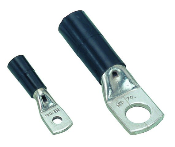 MECATRACTION - COSSE TUBULAIRE CUIVRE PREISOLEE NOIRE 25MM² M6
