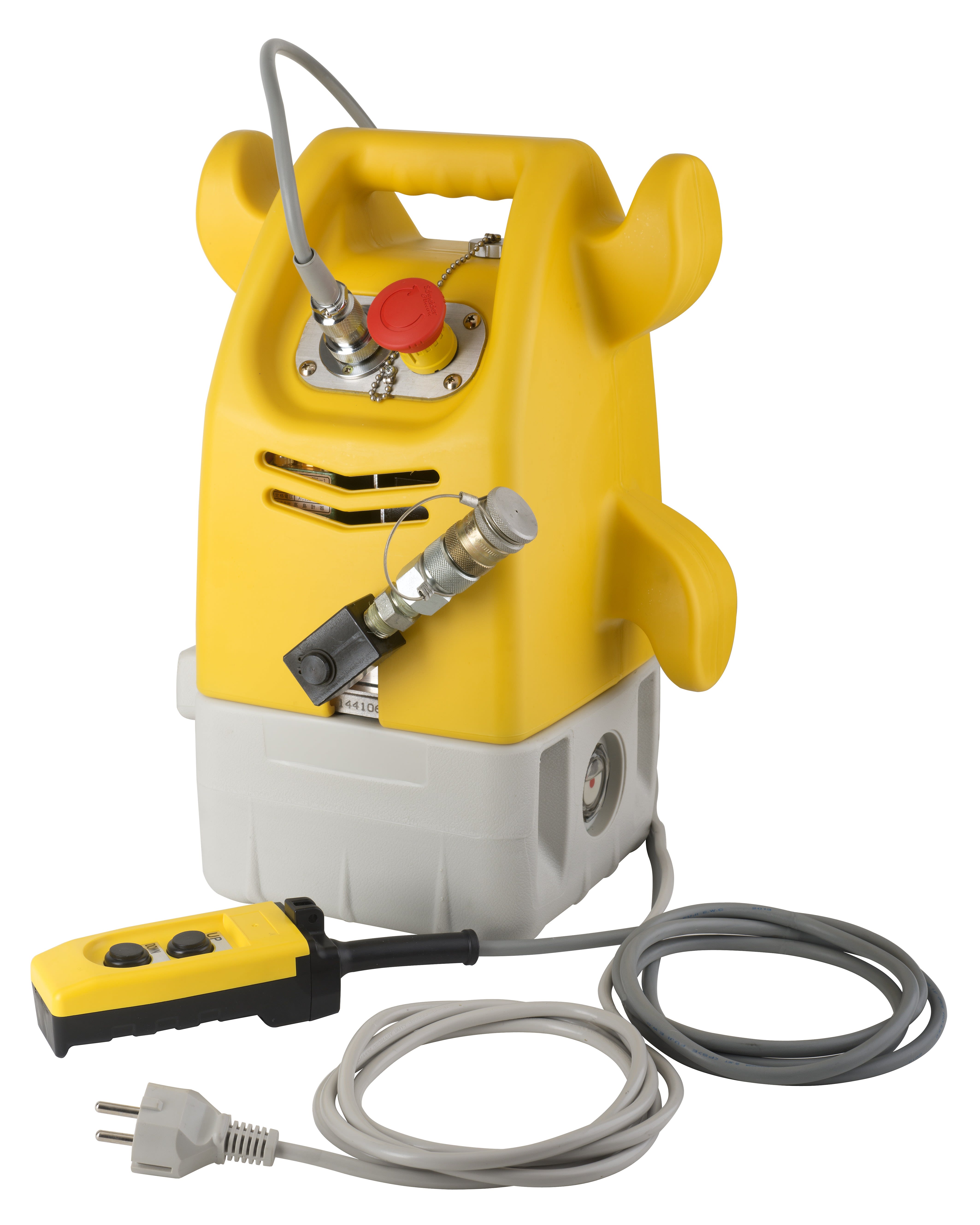 MECATRACTION - POMPE HYDRAULIQUE ELECTRIQUE SIMPLE EFFET RACCORD " E" AVEC COFFRET METAL