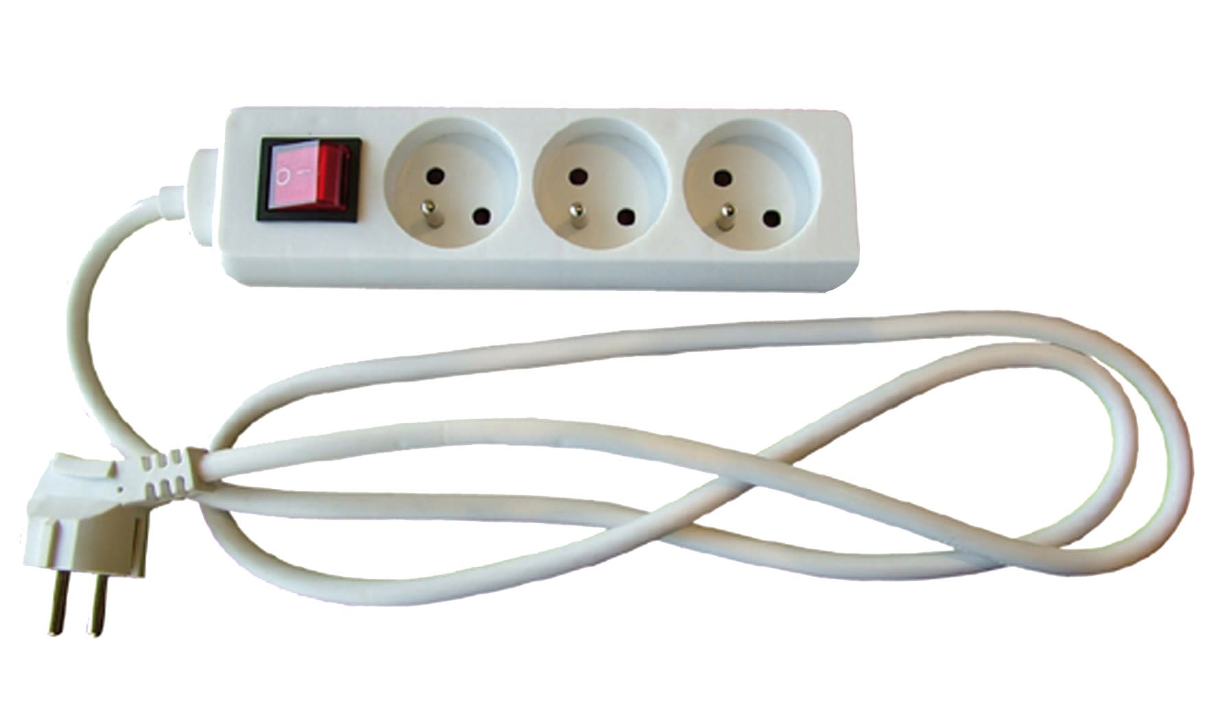 Decelect Forgos - BLOC 3 PRISES BLANC+INTER 16A H05VVF3G 4M 3X1mm²