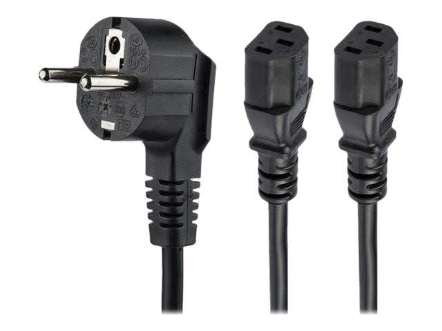 Decelect Forgos - Cordon rond noir H05WW-F 3G1mm² 2.35m 2X fiches 2P+T